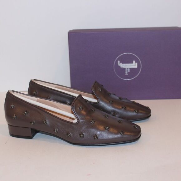 NWT Anthropologie Jon Josef Pandora Brown Leather Bronze Loafers - Picture 4 of 11